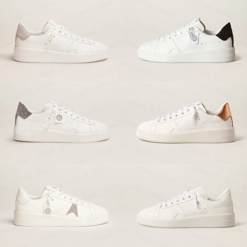 luxury Pure star Sneakers PURESTAR Shoe Designer Women shoe glitter gold silver Heel Sequin White leather Customized Shoes
