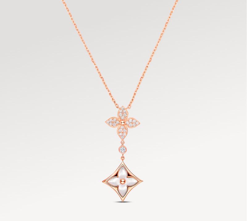 With Box Designer necklace woman Classic Luxury necklaces diamond flower pendant womens Necklaces rose Gold Letter Pendant fashion jewelry