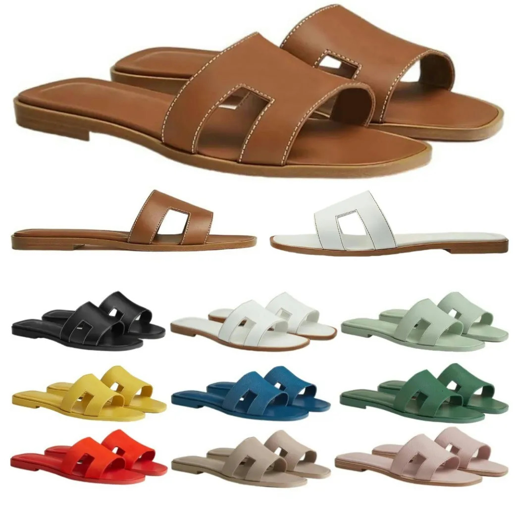 Sandali da donna designer sandals pantofole in moda pantofole floreali, cuoio e piatti in gomma sandali scarpe da spiaggia estate pantaloncini