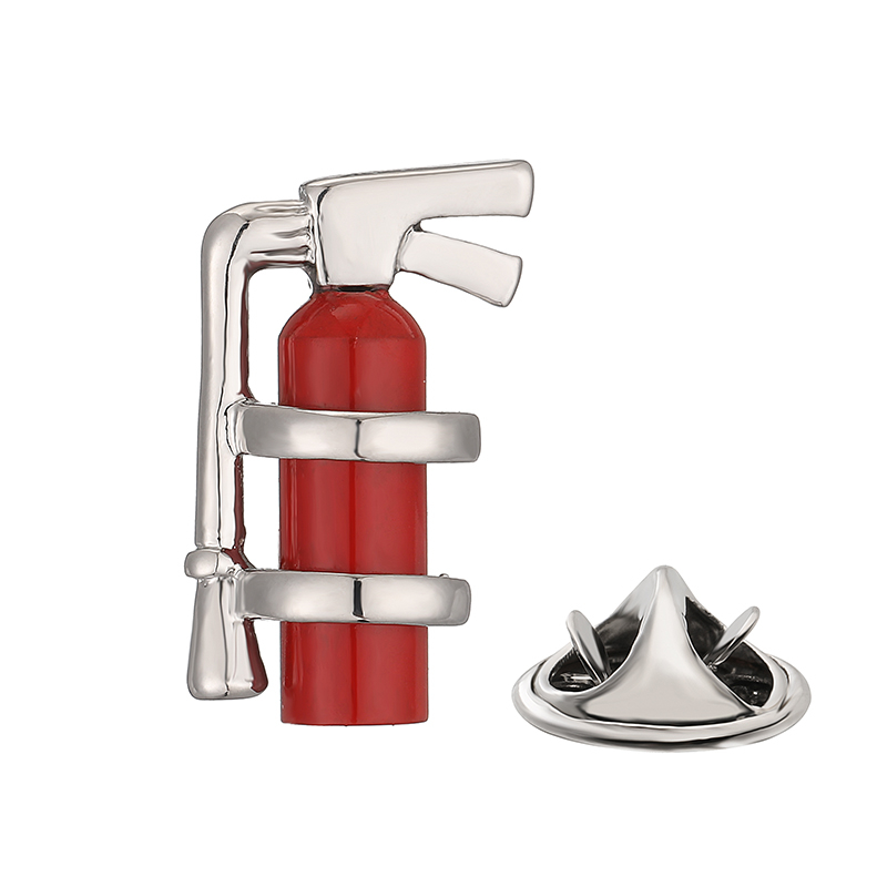 High quality men's and women's brooches Red fire extinguisher lapel pins business suit shirts neckline accessories jewelry gifts