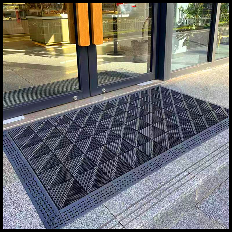 Outdoor three in one splicing door entrance commercial carpet outdoor floor mat hotel dust removal door mat-image-1039058681