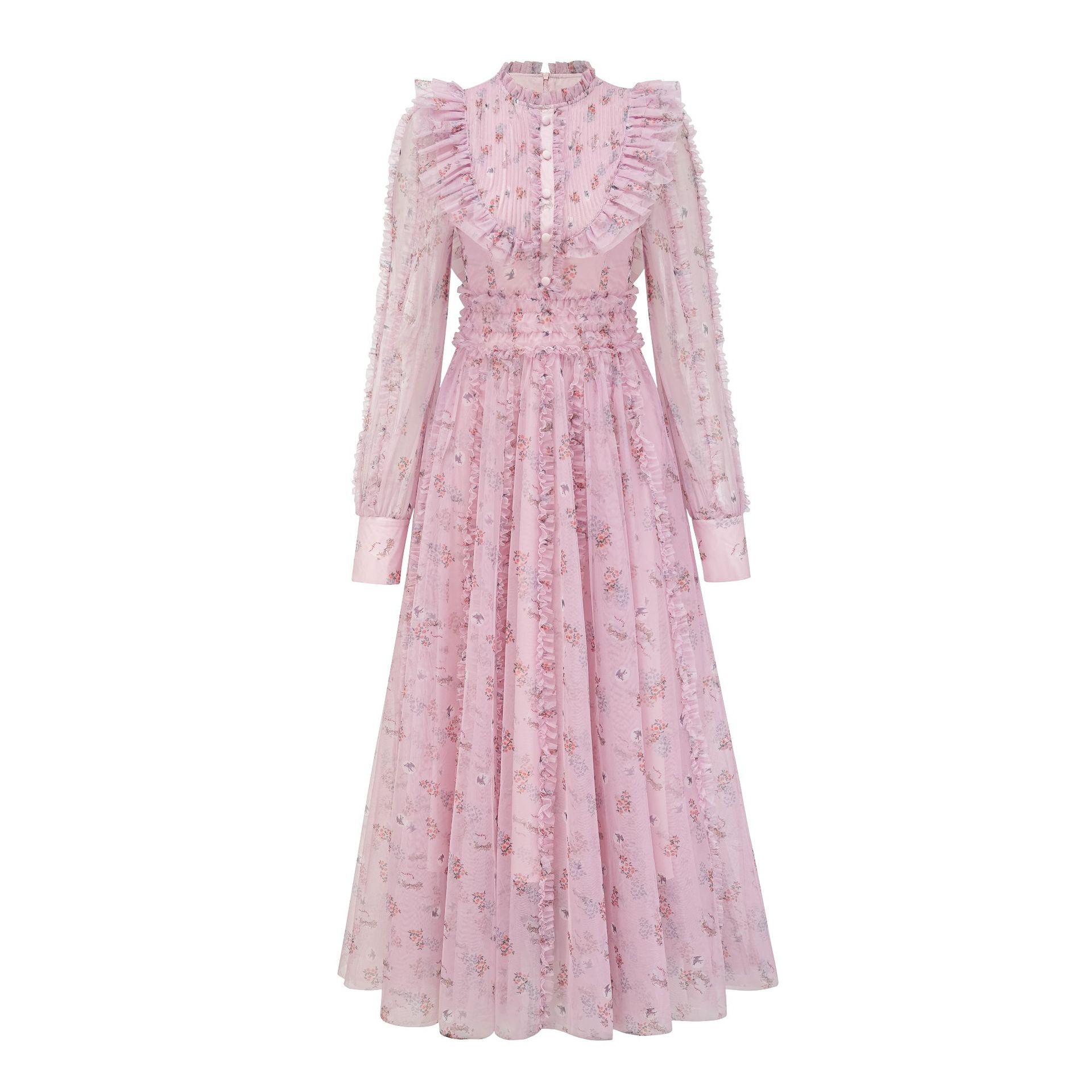 (11) Robe en une seule pièce, niche taille haute à volants, col rond, style doux, fête d'anniversaire de vacances en bord de mer