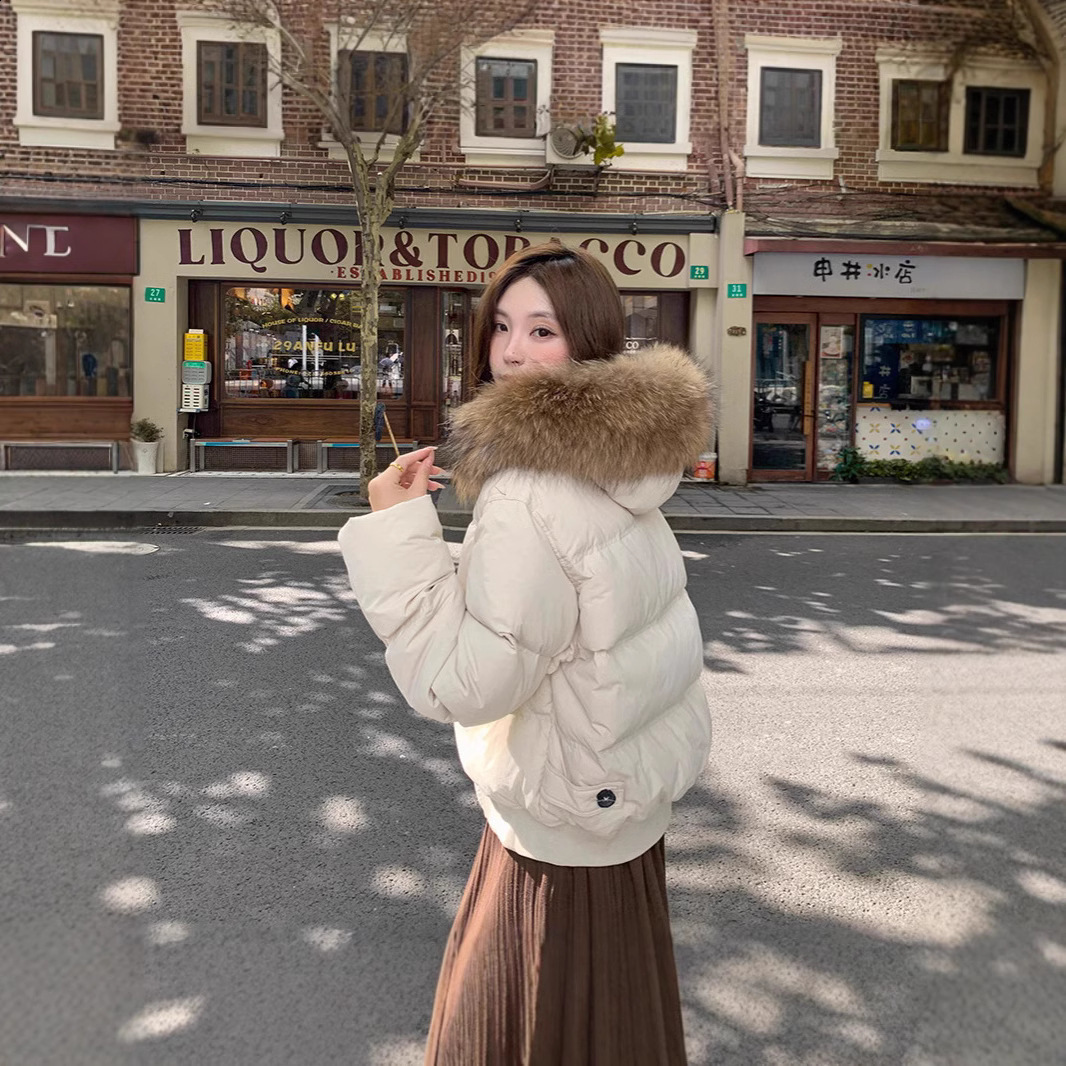 Dongdaemun 2024 Automne / hiver Nouveau collier à haut haut de la veste pour femmes courte lâche épaisse petite et manteau tendance 240826