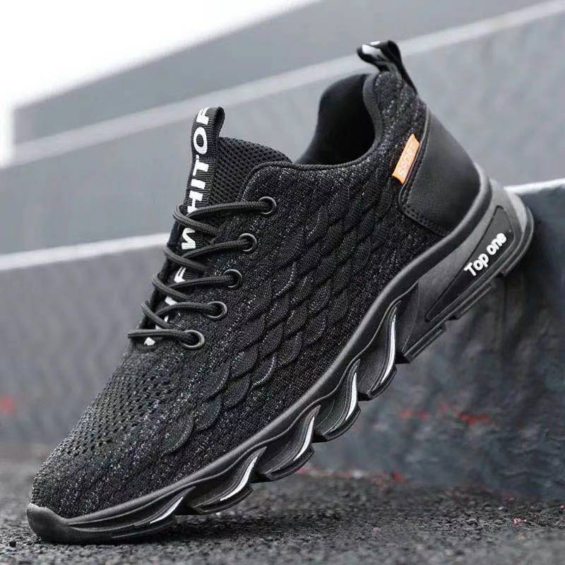 Men Sports Shoes New Fashion Casual Style Fly Knit Breathable Running Training Plus Size Sneakers Triple Black White Beige Grey Free shipping