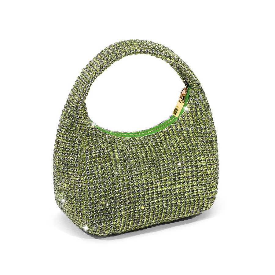 Rhinestone Evening Bag Silver Crystal Top Handle Womens Wallet Handbag Luxury Designer Banquet Party Clutch Z241225