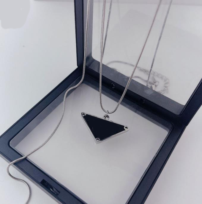 Simple Fashion triangle Pendant Necklaces & Earrings Designers Luxury Letter Stud Brand Stainless Steel Unisex Earring Wedding Party Jewerlry Neckla