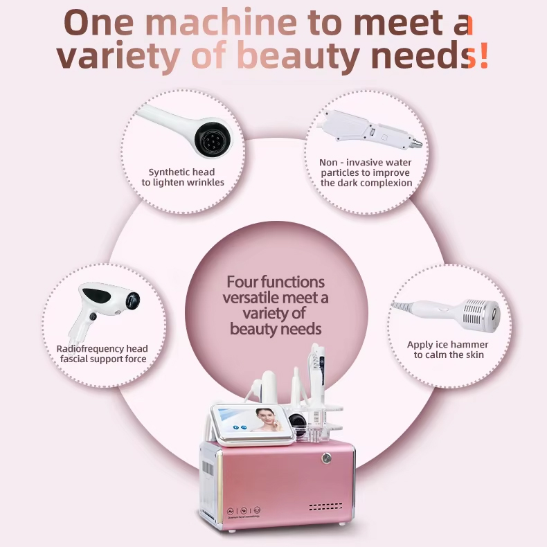 Salon Use 4 In 1 Radiofrequency Skin Tightening Face Lifting Wrinkle Removal Anti-Aging Ice Hammer Non-Needle Mesotherapy Face Cleansing Beautyting