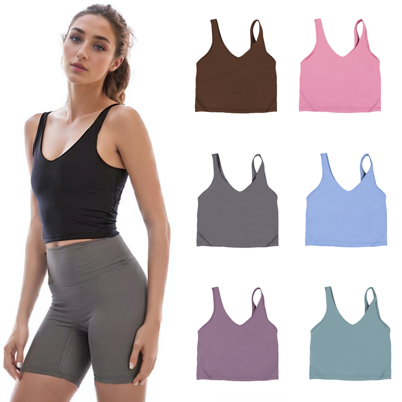 L Designer Yoga Bra Womens Sexy Tank Top U Tight Vest Sports Beautiful Back Underwear No Steel Ring Gym Sleeveless Fitness Vest Pilates Clothes w