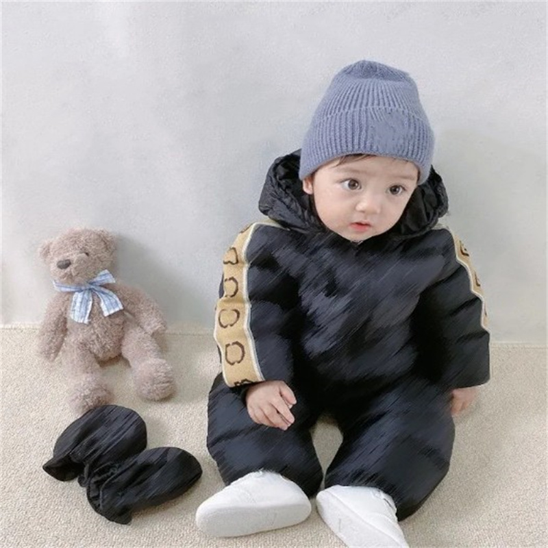 Designer Children Down Jacket Winter Boy Thick Romper Girl Duck Down Jumpsuit Baby Snowsuit Kids Overalls Infant Coat