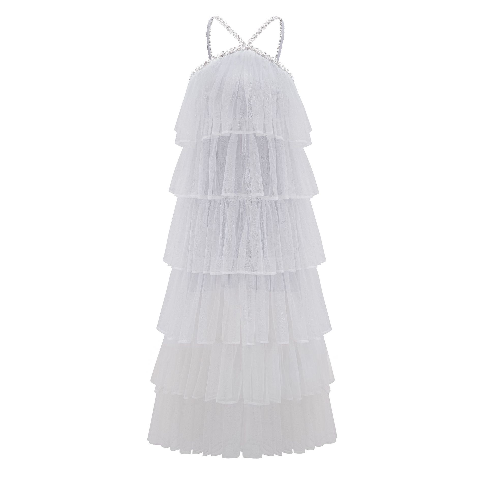 (185) Robe de diamant sans manches Sweet Sling, robe à gâteau simple, vacances en mer, sensation de haut de gamme féminine