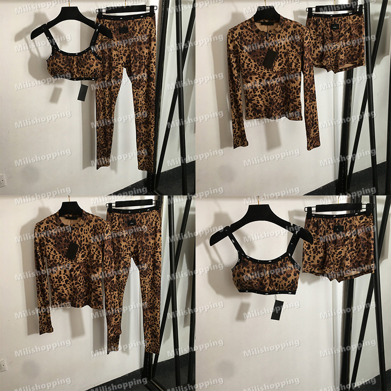 5 Styles Workout Activewear Womens Tracksuits Designer Leopard Yoga Suits Gym Sport Two Piece Set for Lady