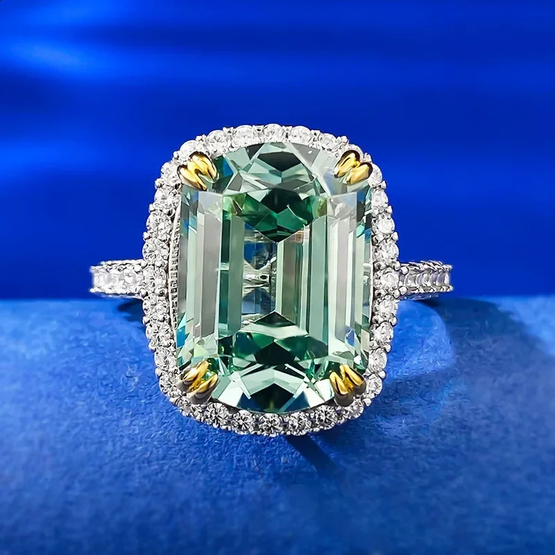 6ct Peridot Diamond Ring 100% Genuine 925 Silver Party Wedding Ring Males Promise EngageMalet Jewelry 241226