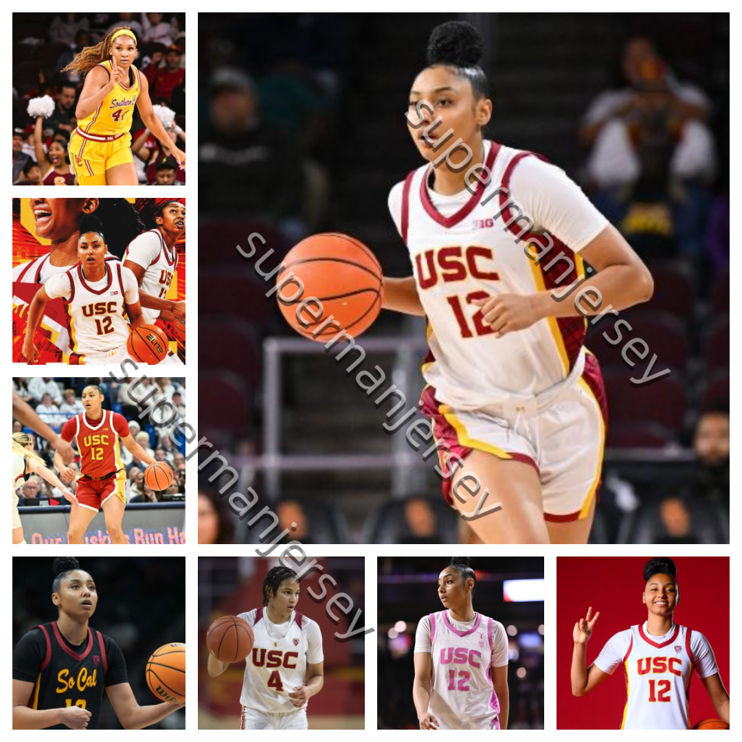 USC Trojans Maillot de basket-ball pour femme NCAA College JuJu Watkins 12 Laura Williams 6 Kennedy Smith 11 Clarice Akunwafo 34 Darius 21 Forest