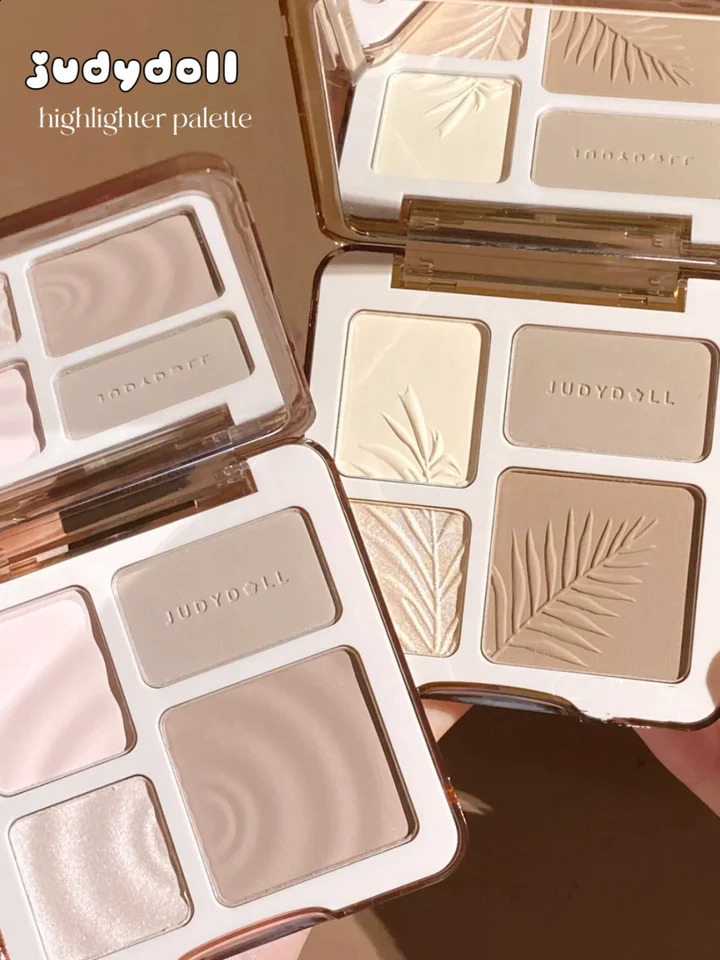 Judydoll Facial Highlighter Makeup Palette Face Matte Shadow Lasting Glow Brighten Contour Shimmer Powder 3D Nose Cosmetic 241226