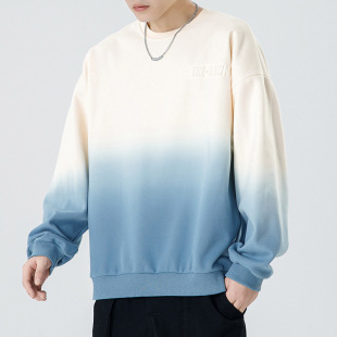 77 Turtleneck Sweatshirt for Men Autumn and Winter Thickened Loose Trendy Solid Color Casual