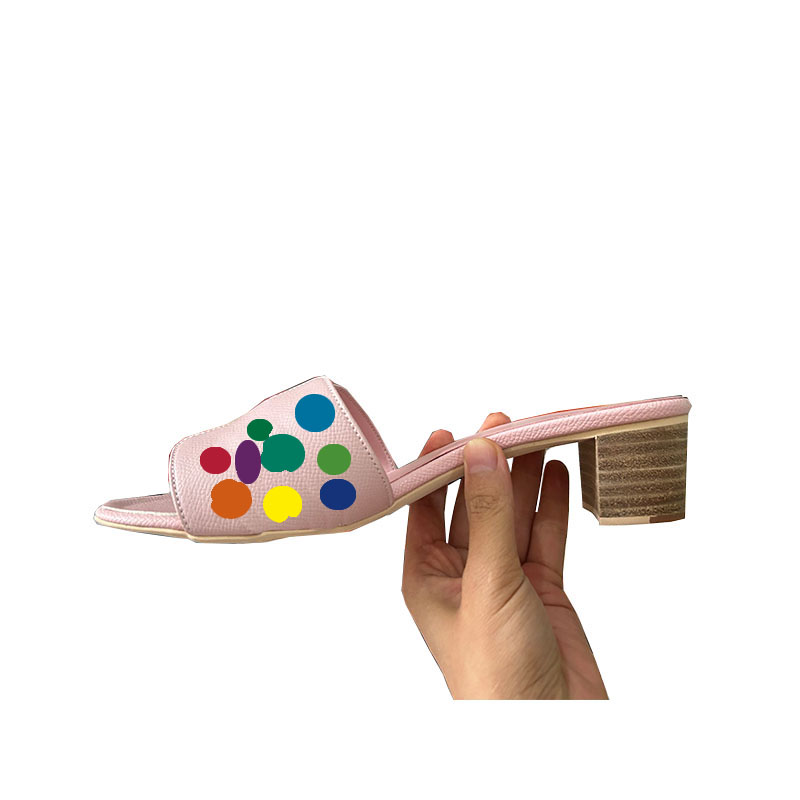 women slippers designer sandal women Sandals designer leather heel Slides Women's Slippers Letter Slide lady high heels
