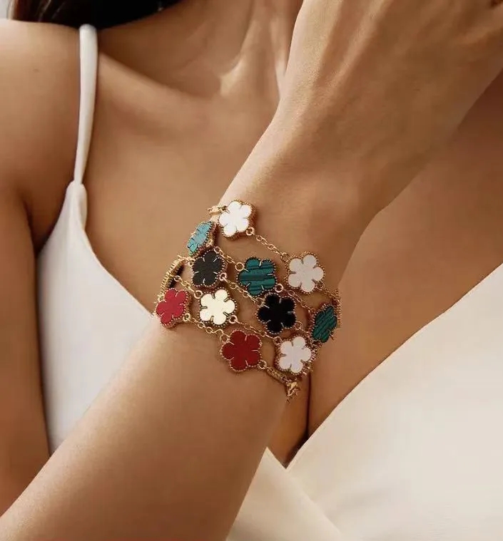 jewelry four leaf clover bracelet charm bracelet designer bracelets fine jewelry mother of pearl bijoux de luxe lady moissanite bracelet fashion wom