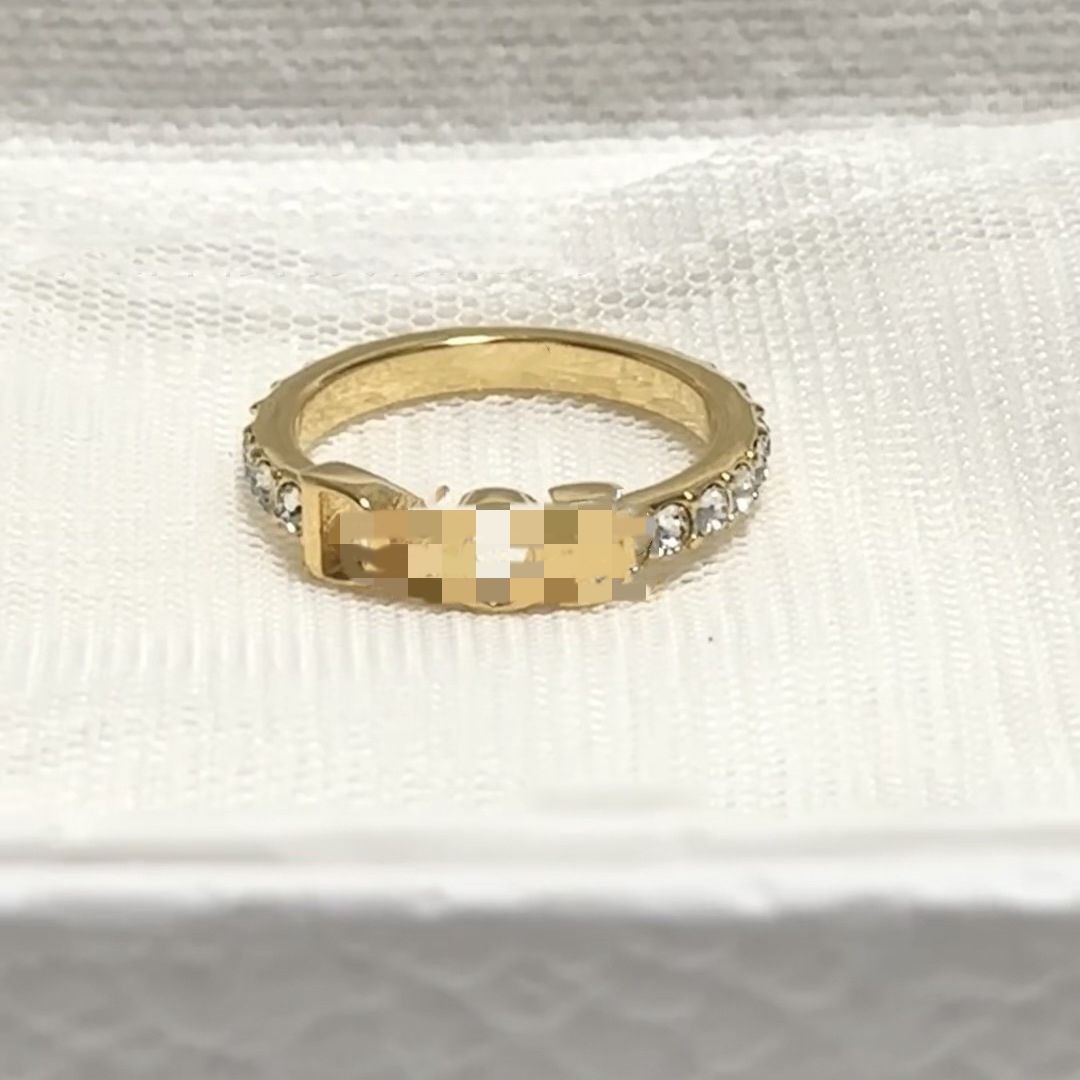 Band Rings Designer fashion women rings classic letter studded high-end quality Designer Jewelry Gold ring Stainless Sier Band Ring AA