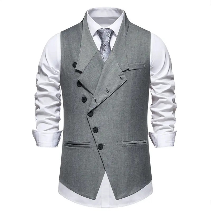 Mens Suit Vests Fashion Smart Casual Formal Dress Vest For Wedding Waistcoats Men Solid Color Sleeveless Party Man 241224Z