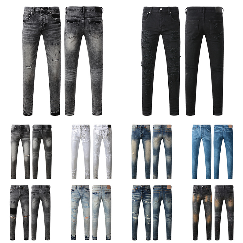 Flared jeans stacked jeans jeans designer Top quality Man Long Pants Trousers Streetwear Washed Old Jeans Long Jeans-image-915700217