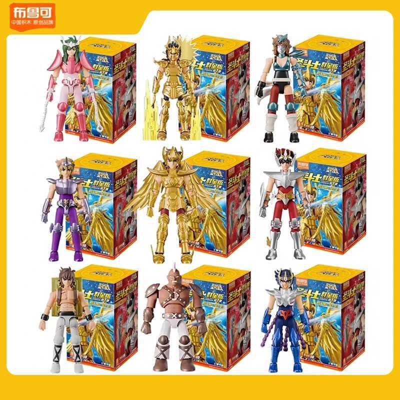 New Original Blokes Gold Saint Action Figure Champion Saori Kido Seiya Mu Aiolia Assembly Figure Childrens Toy Birthday Gift W241226-image-1039487640