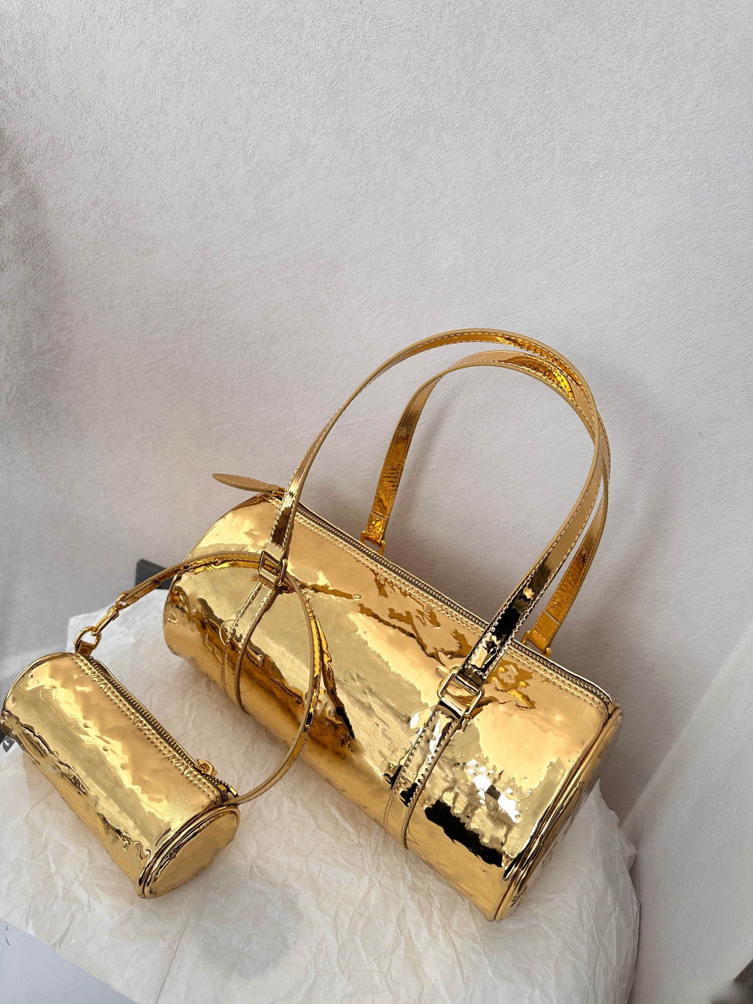 Woman 2024 New Tote Gold Silver Align Shoulder Bag Stylish Retro Chic Luxury Designer style Metal Chain underarm bag Top quality-image-945007822