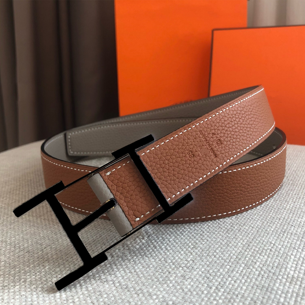 10A Belts luxury Genuine Leather Men's Designer Belt Width 3.2cm with Reversible Design Copper-Silver Buckle Available 8 Colors with Gift Box