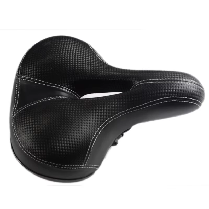 Comfort Road Bicycle Saddle Anti-Shock Soft Foam Wide PU Leather Bike Seat Cushion-image-1039527488