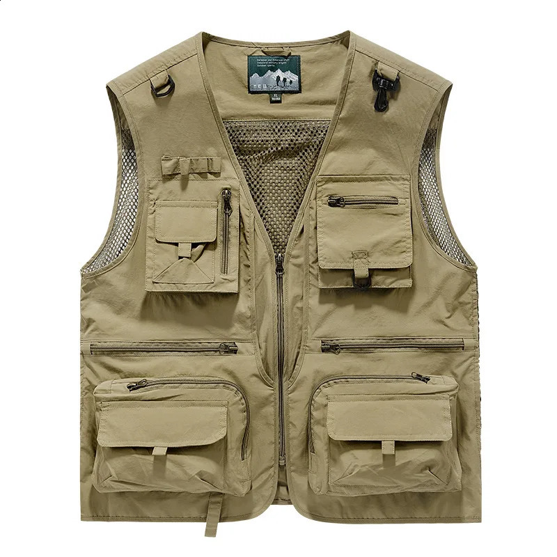 Outdoor pography journalist work clothes mens sleeveless vest volunteer promotion breathable jacket 241223Z