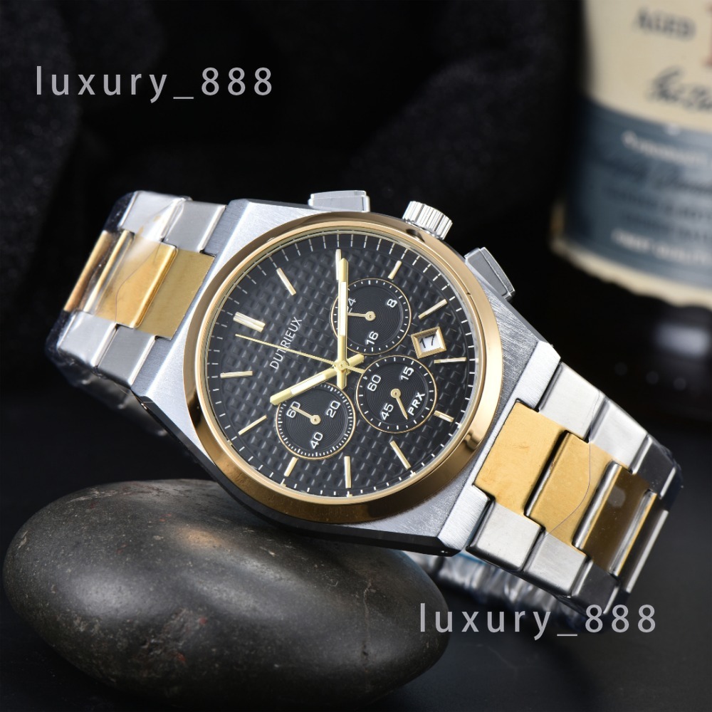 Top Business Pretty 3eyes Luxury Watches for Men Automatic Date Steel Strap Quartz Wristwatch Daily Waterproof Cool Designer Fashion Male AAA Clocks