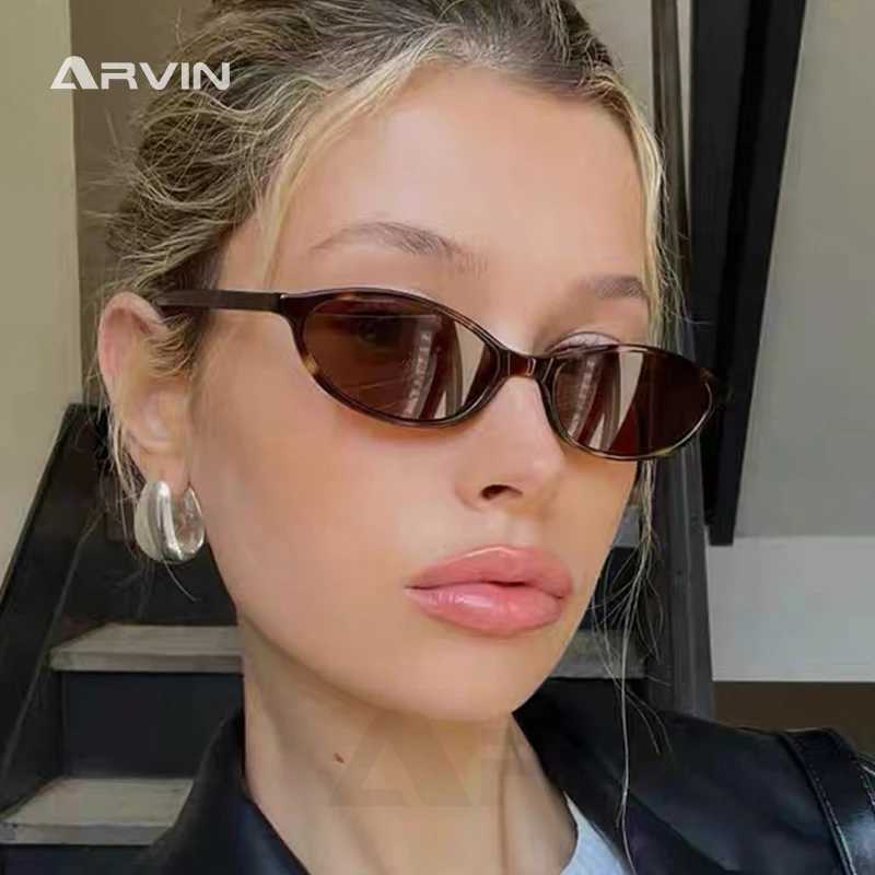 2024 Womens Leopard Brown Sunglasses Fashion Brand Small Frame Sun Glasses Ladies Retro Oval Eyewear Shade Oculus De Sol W250613