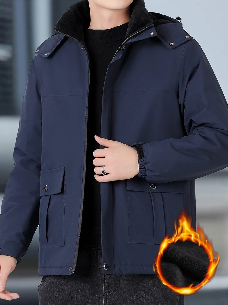 10xl Plus Size Mens Winter Parka Waterproof Hooded Fleece Warm Jacket Men Plush Coat Male Big Outerwear 9xl Windbreak Anorak 241227Z