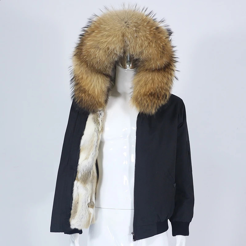OFTBUY Waterproof Men Bomber Parka Winter Jacket Natural Real Raccoon Fur Coat Collar Hooded Rabbit Liner Streetwear 241223Z