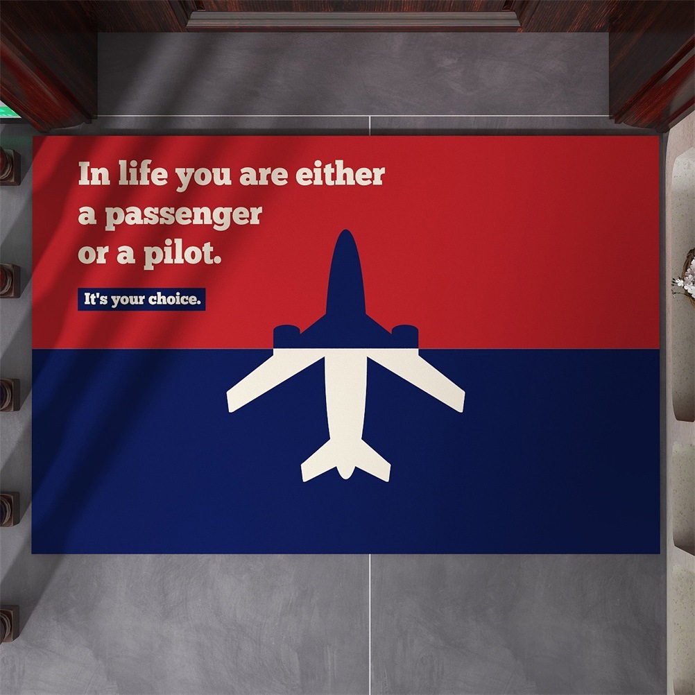 Classic Republic of China Style Red and Blue Rubber Floor Mats for Door Entrances with Personalized English Words Rubber Floor Mats-image-1039790033