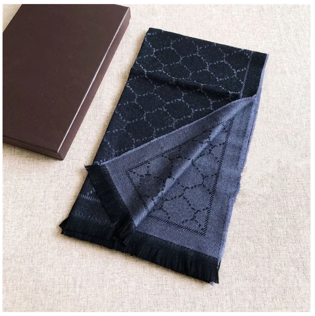 2024 Fashion mens designer scarf 1 cashmere jacquard womens scarves Double-sided color-blocking fringed edges Size 180cmX48cm