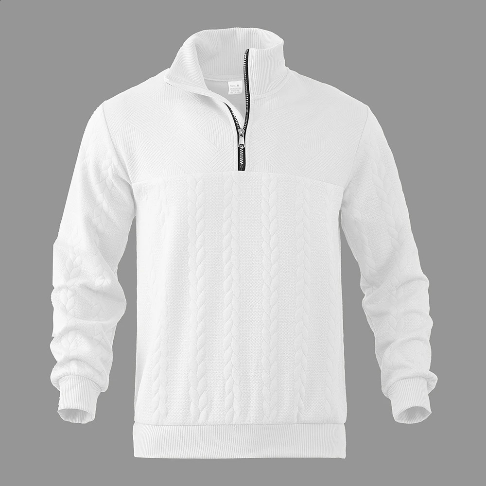 2024 Autumn and Winter Pullover Classic Fashion Solid Color Long Sleeve Stand Collar Sweatshirt Zipper Jacket 241223Z