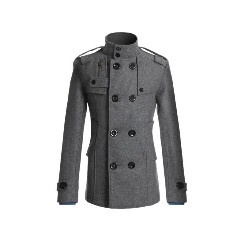Autumn and Winter Clothing Mens Jackets Overcoat Tweed Casual Business Long 2024 Fall Thick Size M3XL 241224Z