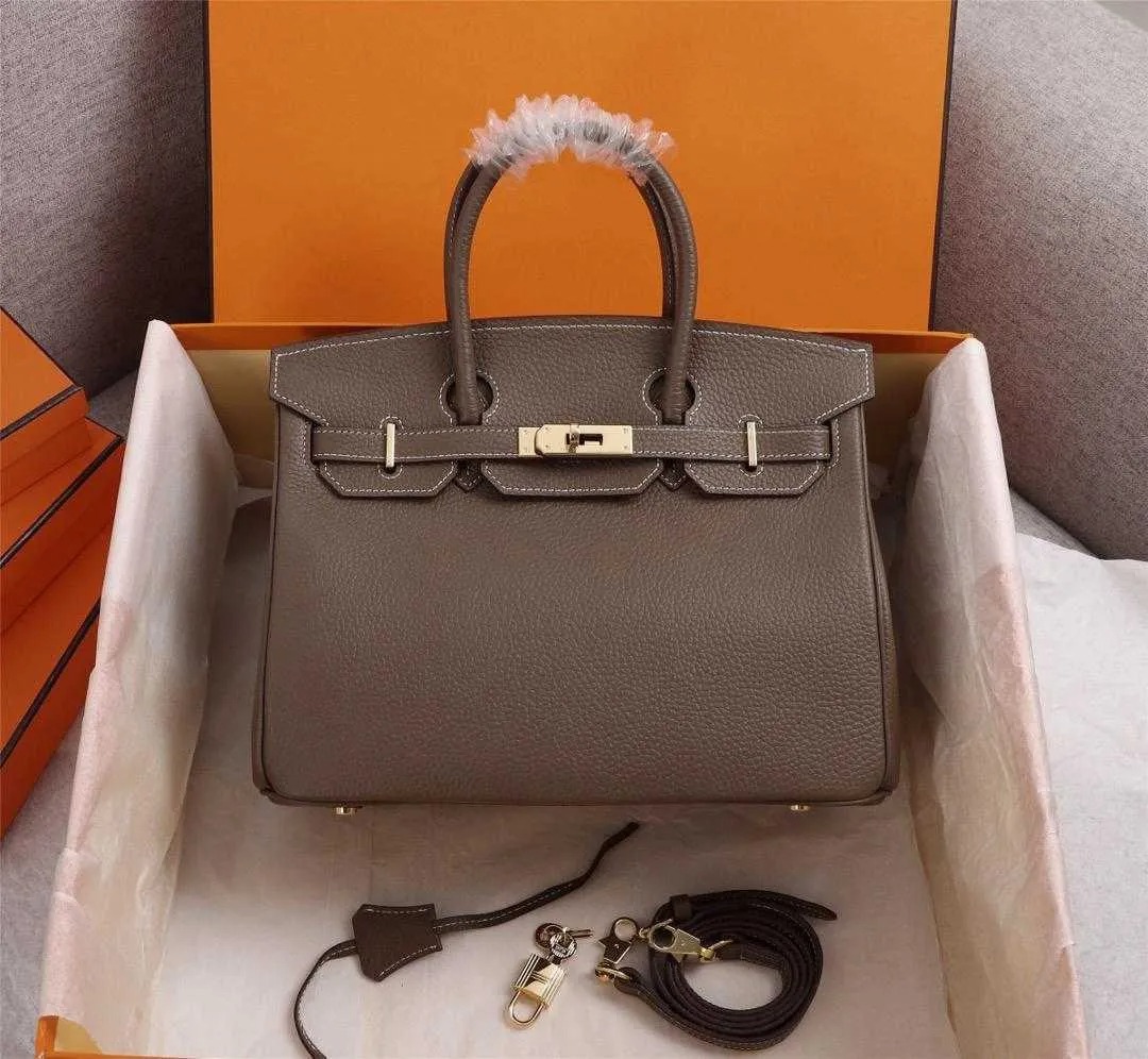 Dames Designer Sac Lys Sac à main Sac à main Skew Messager Cowhide Grain Généralités en cuir Vérine Plain High Quality Elephant Grey Tote Sac à g