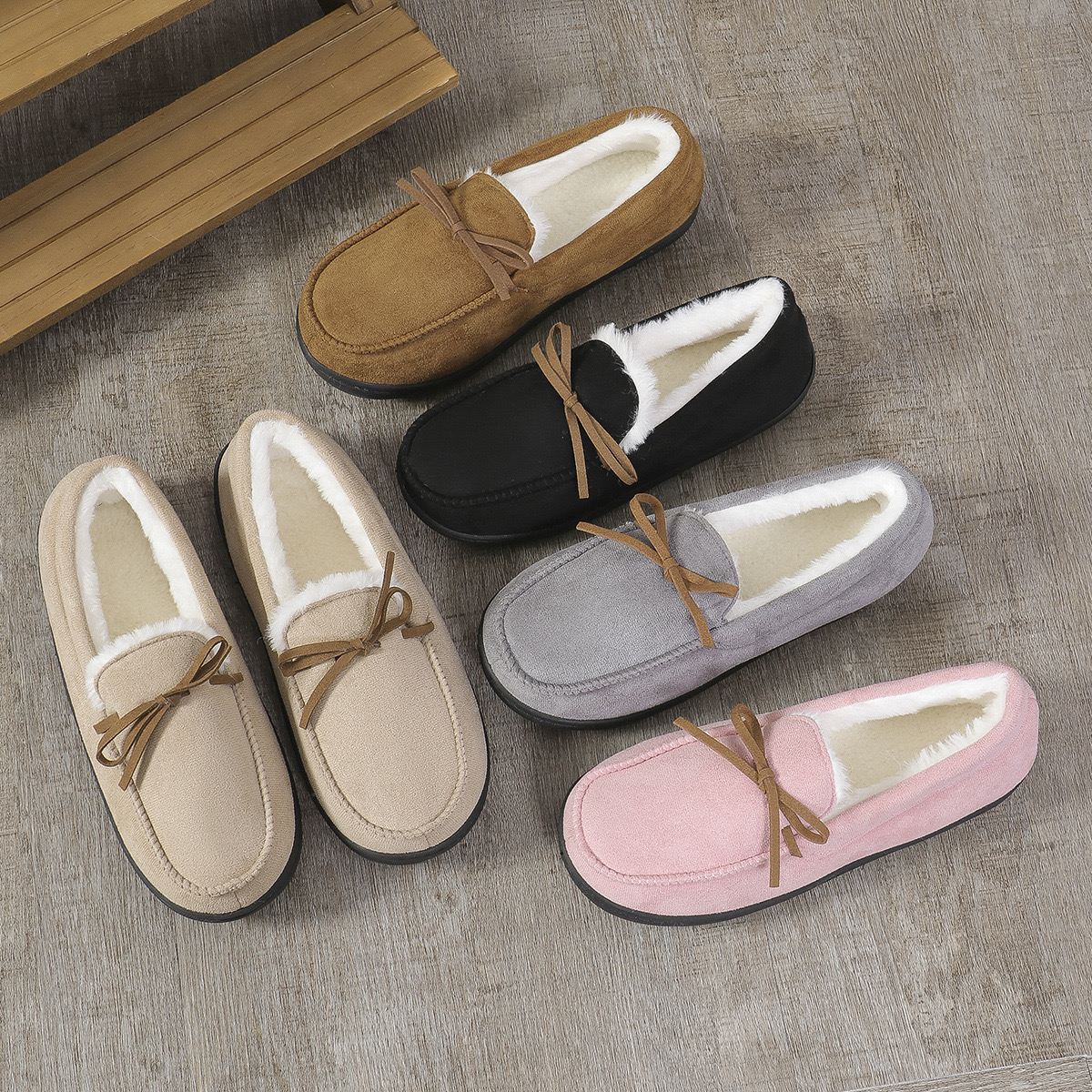 Hiver 2024 Plats de fourrure plus femmes enceintes Chaussures en coton doux Landes de peluche chaude non glissée Taille 45 D204 H