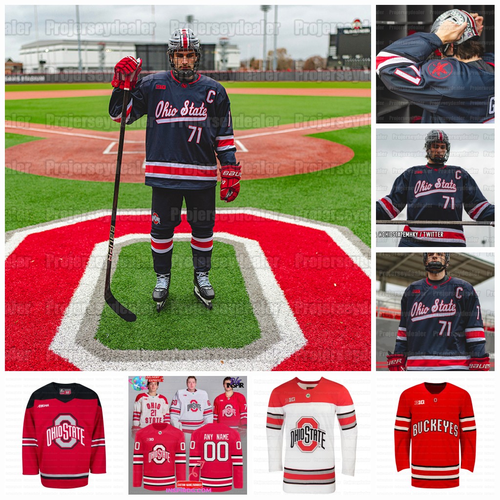 Ohio States 202425 Buckeyes Wrigley Field Hockey Jerseys Chris Able Damien Carfagna Aiden HansenBukata Brent Johnson Nathan McBrayer Chris Romaine