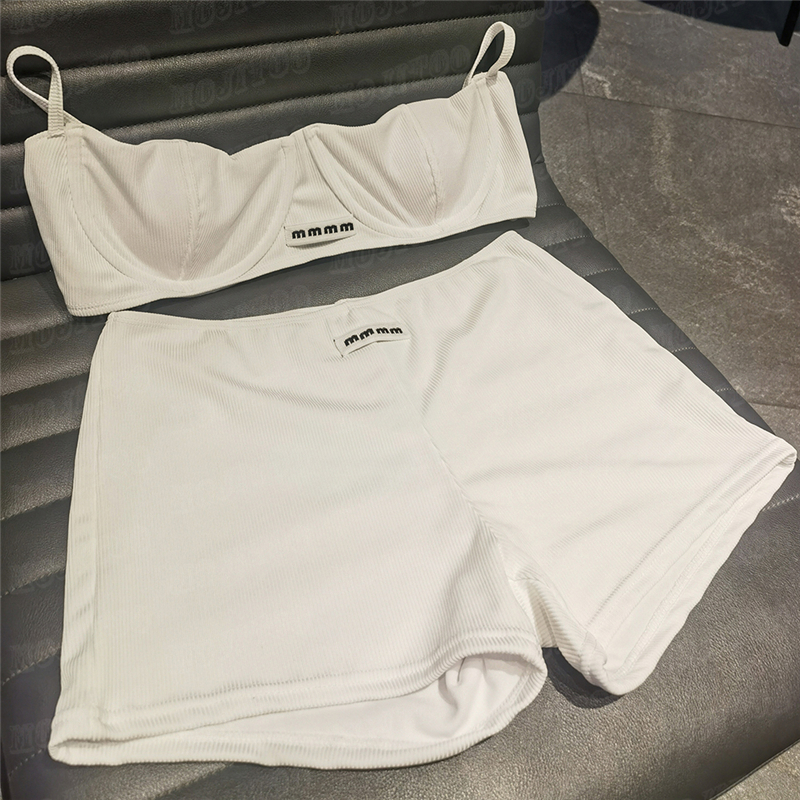 Leter Badge Swimsuit Women Designer Bikini Fashion High Waist Briefs Sling Bra Underwear Sets Sexy Backless Split Swimwear-image-997842972