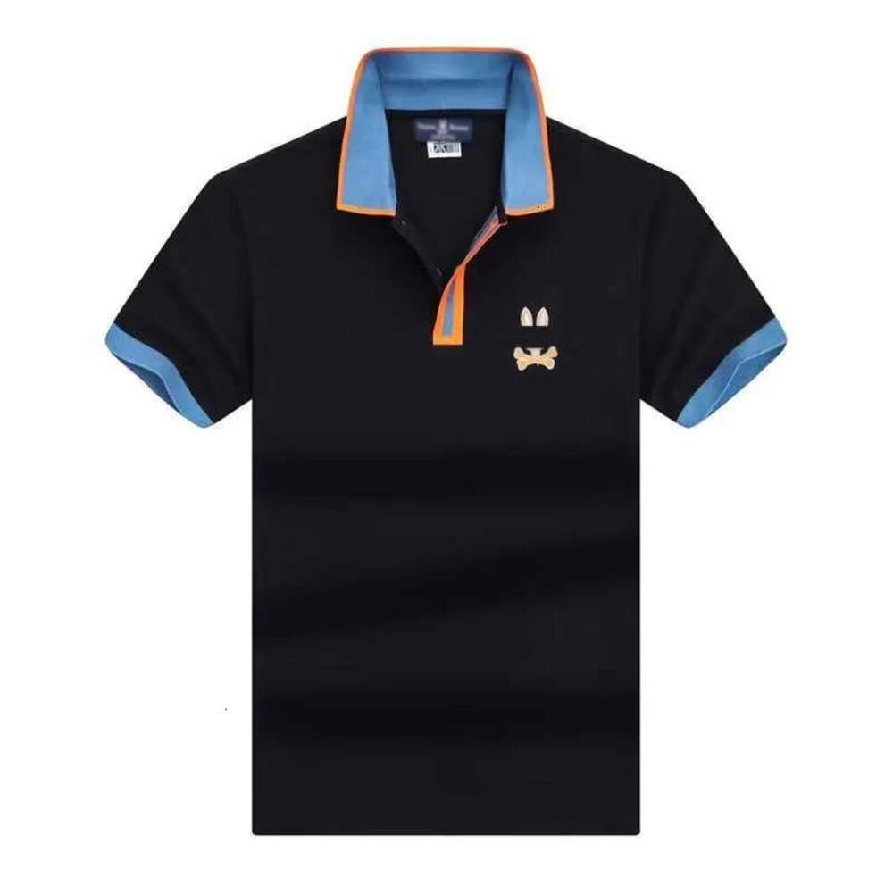 Psyco Bunny Polo Shirts Mens Designer Tshirt Psychological Bunny Short Sleeve Clothes USA High Street Business Casual Golf Tees Rabbit Pattern St-image-997979586