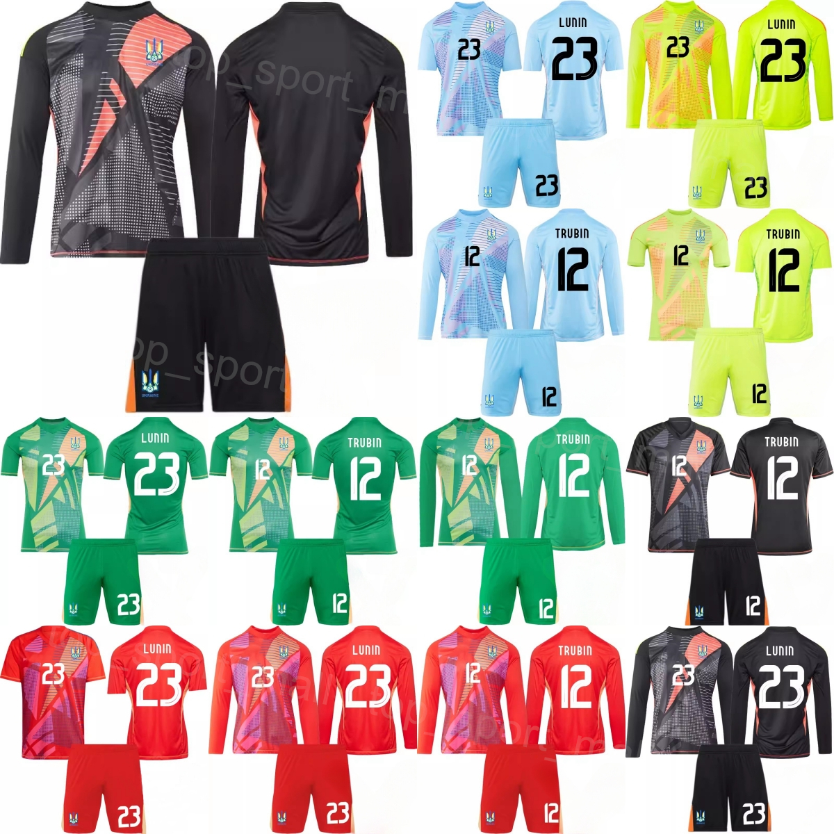 24 25 National Team Soccer Goalkeeper Ukraine Jersey Set GK 23 Andriy Lunin 12 Anatoliy Trubin Andriy Pyatov Georgiy Bushchan Long Sleeve Footbal-image-997998243