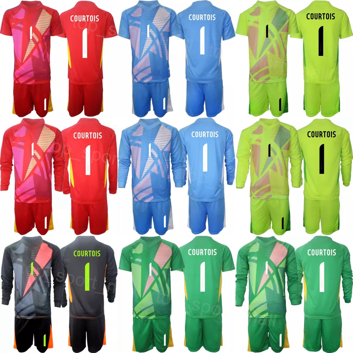 24 25 National Team Soccer Goalkeeper 1 Thibaut Courtois Jersey Set GK 1 Koen Casteels 12 Simon Mignolet Thomas Kaminski Long Sleeve Football Shi-image-997990990