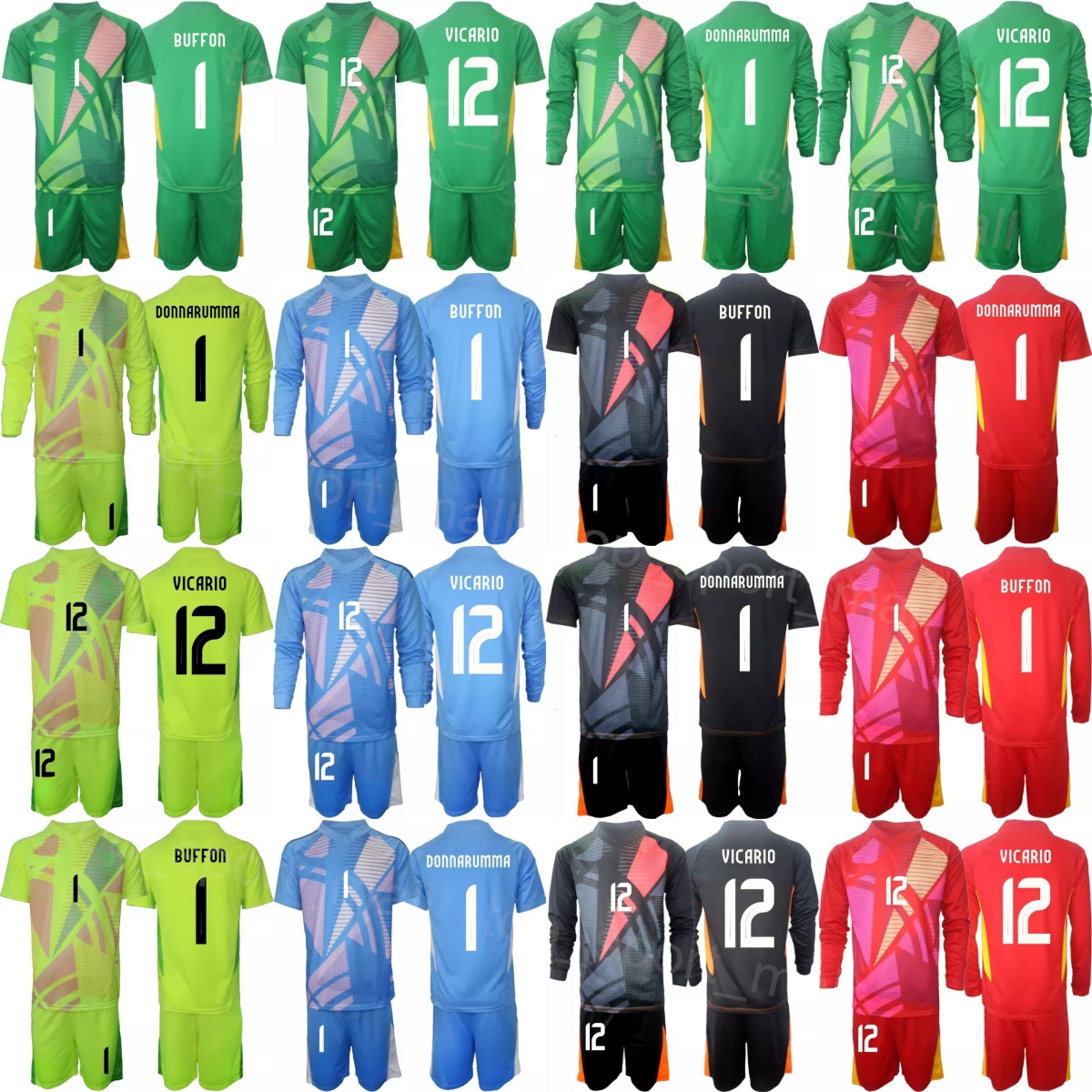 24 25 National Team Soccer Goalkeeper Italia Jersey Set GK 1 Gianluigi Donnarumma 22 Durante Dino Zoff 12 Guglielmo Vicario Long Sleeve Football-image-998000075