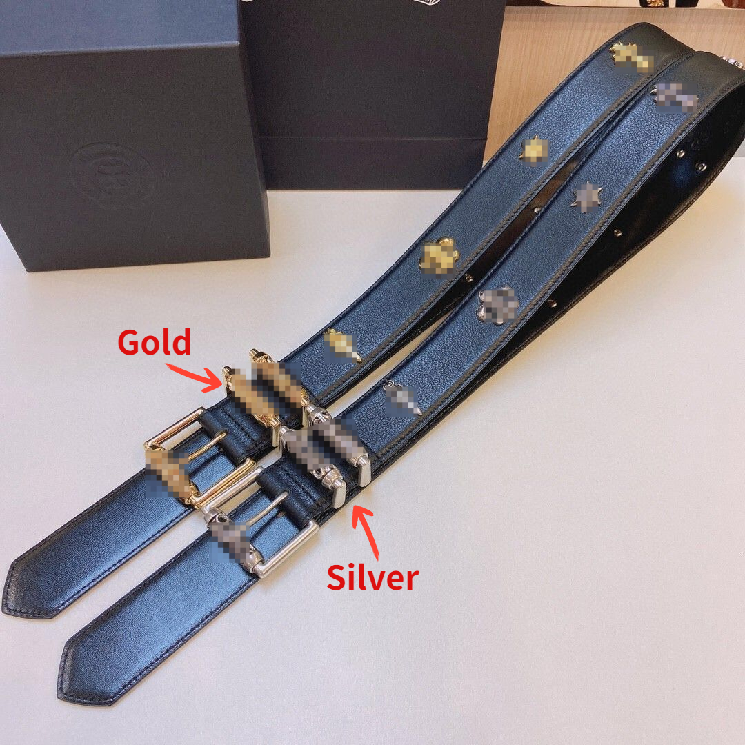 Designer Belts Unisex Genuine Leather Silvery Buckles Swords Hexagram Multi Metal Labels Appliqued Vintage Belts-image-997966662