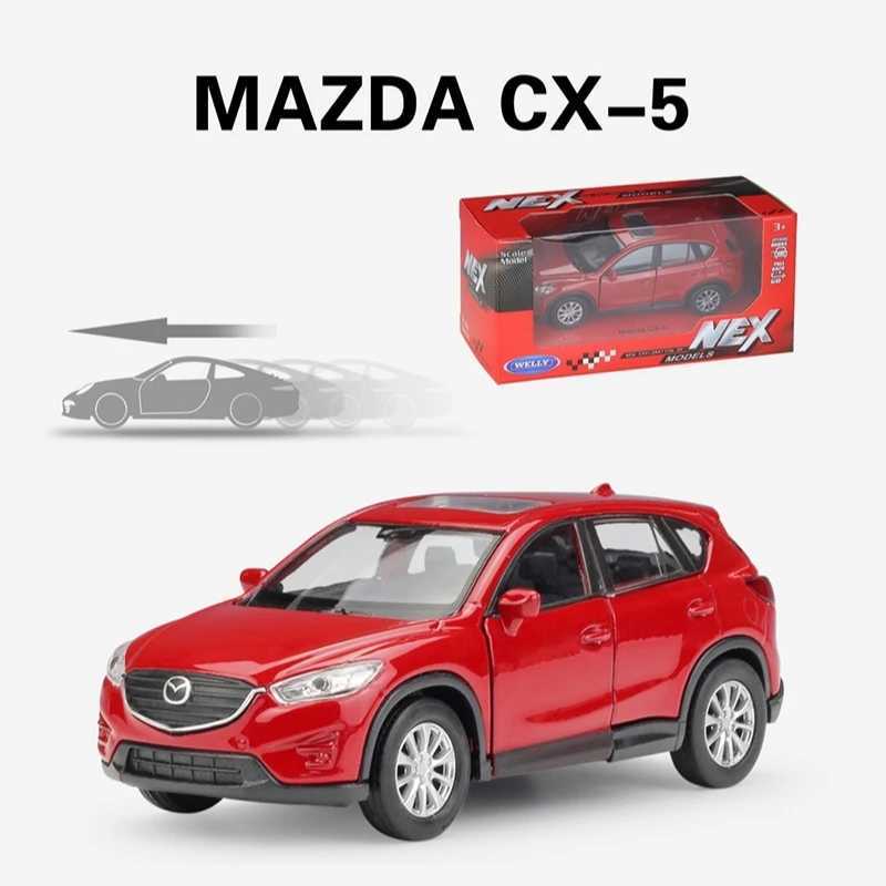 Diecast Model Cars 1/36 Mazda CX5 CX-5 Toy Car Model Welly Diecast Alloy SUV Miniature Pull Back Doors Openable Collection Gift For Boy Children-image-998567283