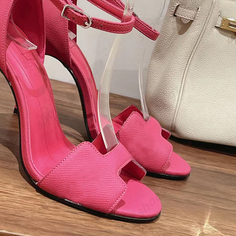 Ladies Sandals Summer high-heeled shoes Women Back strap Leather stiletto sandanls 105mm Luxury Designers Sandals Evening wedding heeled 35-42-image-998513056