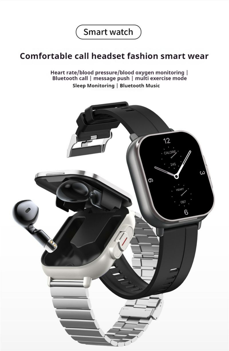 Smart Watch 2.01 inch D8 2-in-1 Full Touch Screen Multifunctional Sports Watch Bluetooth Call Heart Rate AI Voice Assistant Men&#039;s Smart Watc-image-998477367