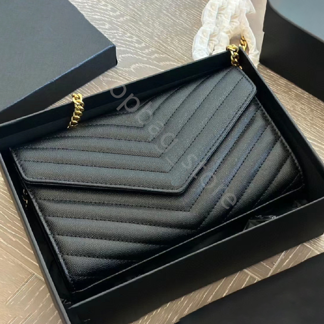 high quality designer bag caviar black wallets classic flap women's purse luxury designer envelope letter bag ladies chain handbags cross bo